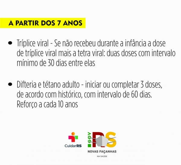 Calendário Nacional de Vacinação das Crianças e Adolescentes Calendário Nacional de Vacinação das Crianças e Adolescentes