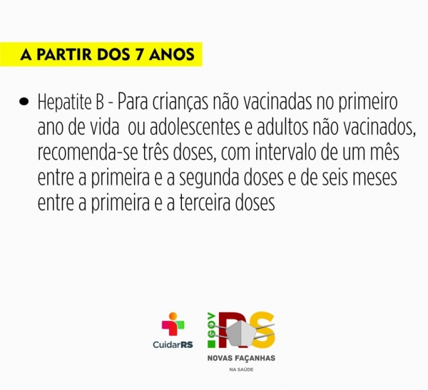Calendário Nacional de Vacinação das Crianças e Adolescentes Calendário Nacional de Vacinação das Crianças e Adolescentes