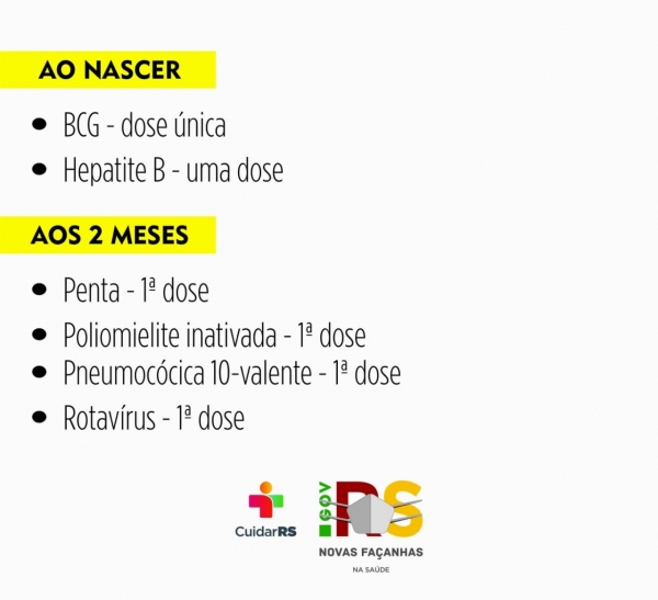 Calendário Nacional de Vacinação das Crianças e Adolescentes Calendário Nacional de Vacinação das Crianças e Adolescentes