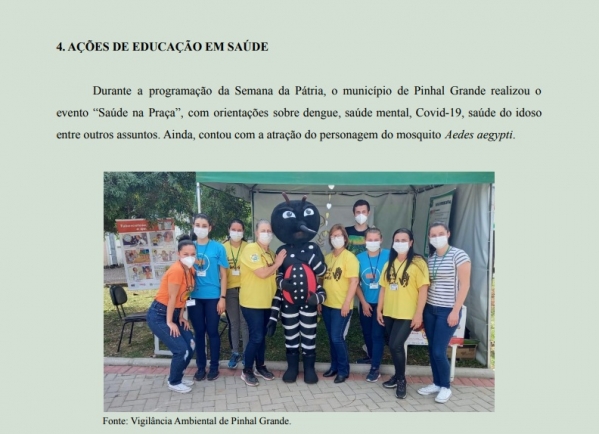 Secretaria de Saúde de Pinhal Grande é Destaque no Boletim da 4º CRS com o Evento SAÚDE NA PRAÇA Realizada na Semana da Pátria Secretaria de Saúde de Pinhal Grande é Destaque no Boletim da 4º CRS com o Evento SAÚDE NA PRAÇA Realizada na Semana da Pátria