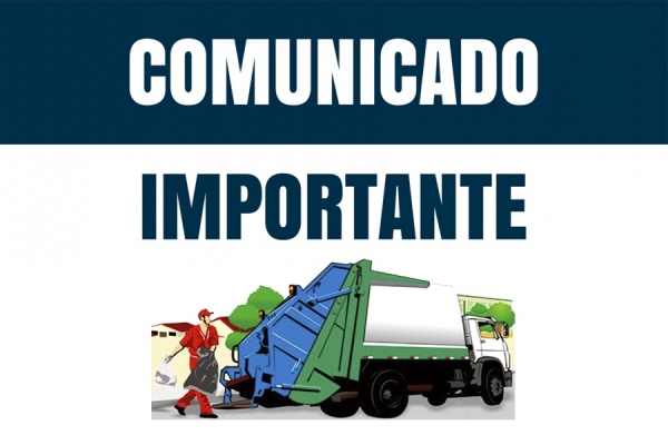 Administração Municipal através da Secretaria de Obras e Serviços Públicos informa sobre a coleta de lixo urbano no Feriado de Natal e Ano Novo realizado pela empresa EXXPLAN. Administração Municipal através da Secretaria de Obras e Serviços Públicos informa sobre a coleta de lixo urbano no Feriado de Natal e Ano Novo realizado pela empresa EXXPLAN.