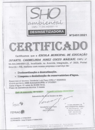 Nota Informativa da Secretaria de Educaçao de Pinhal Grande Nota Informativa da Secretaria de Educaçao de Pinhal Grande