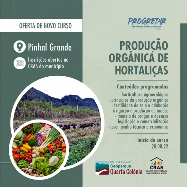 GEOPARQUE: CRAS ABRE INSCRIÇÕES DE DOIS CURSOS ATRAVÉS DO PROGRAMA PROGREDIR DO PROJETO GEOPARQUE QUARTA COLÔNIA GEOPARQUE: CRAS ABRE INSCRIÇÕES DE DOIS CURSOS ATRAVÉS DO PROGRAMA PROGREDIR DO PROJETO GEOPARQUE QUARTA COLÔNIA