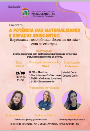 ENCONTRO: SECRETARIA DE EDUCAÇÃO DE PINHAL GRANDE REALIZA EVENTO DE FORMAÇÃO DE PROFESSORES ENCONTRO: SECRETARIA DE EDUCAÇÃO DE PINHAL GRANDE REALIZA EVENTO DE FORMAÇÃO DE PROFESSORES