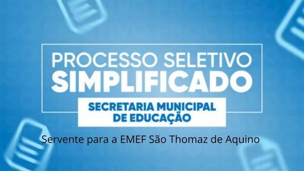 EDITAL Nº 01-2026 - Processo Seletivo Simplificado nº 03-2026 (Servente para EMEF São Thomaz) EDITAL Nº 01-2026 - Processo Seletivo Simplificado nº 03-2026 (Servente para EMEF São Thomaz)
