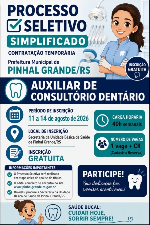 EDITAL Nº 01-2026 - Processo Seletivo Simplificado nº 12-2026 (Auxiliar de Consultório ...